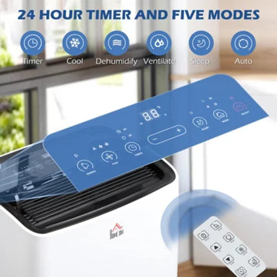 HOMCOM 14,000 BTU Portable Air Conditioner Unit with Remote, 24H Timer