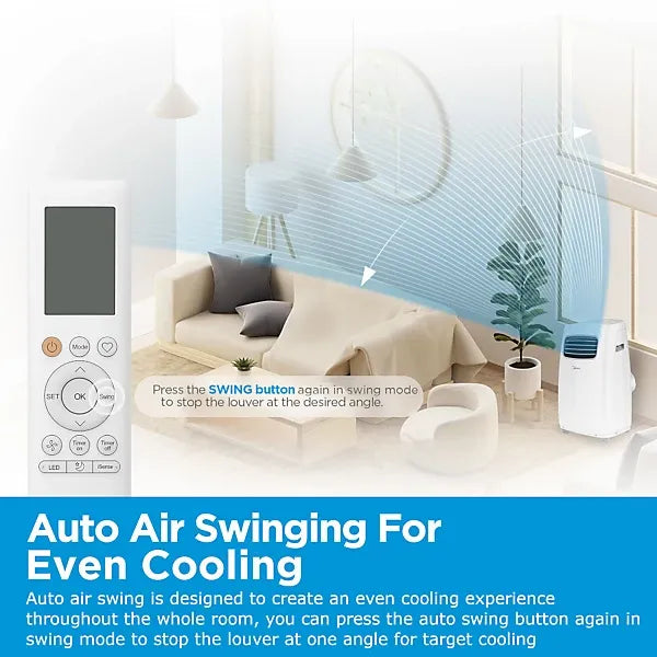 Midea Smart 12000 BTU Portable Air Conditioner – App & Smart Home Compatible, Timer, Window Kit Included