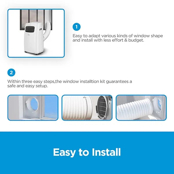 Midea Smart 12000 BTU Portable Air Conditioner – App & Smart Home Compatible, Timer, Window Kit Included